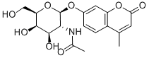 7-[2-(アセチルアミノ)-2-デオキシ-β-D-ガラクトピラノシルオキシ]-4-メチル-2H-1-ベンゾピラン-2-オン 化学構造式