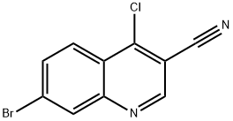 7-BROMO-4-CHLORO-QUINOLINE-3-CARBONITRILE
 Struktur