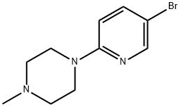 1-(5-ブロモ-2-ピリジニル)-4-メチルピペラジン 化学構造式