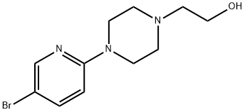 2-[4-(5-ブロモ-2-ピリジニル)-1-ピペラジニル]-1-エタノール 化学構造式