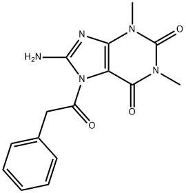 1H-Purine-2,6-dione,  8-amino-3,7-dihydro-1,3-dimethyl-7-(phenylacetyl)-  (9CI) Structure