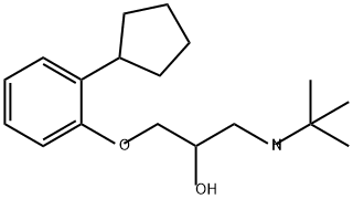 1-(tert-butylamino)-3-(o-cyclopentylphenoxy)propan-2-ol Struktur