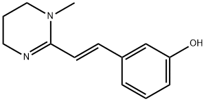 3-[(E)-2-[(1,4,5,6-テトラヒドロ-1-メチルピリミジン)-2-イル]エテニル]フェノール 化学構造式
