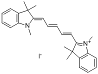 1,3,3-トリメチル-2-[5-(1,3,3-トリメチルインドリン-2-イリデン)-1,3-ペンタジエニル]-3H-インドール-1-イウム·ヨージド 化学構造式