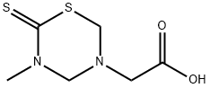 5,6-ジヒドロ-5-メチル-6-チオキソ-2H-1,3,5-チアジアジン-3(4H)-酢酸 化学構造式