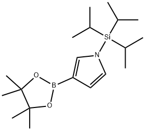 3-(4,4,5,5-テトラメチル-1,3,2-ジオキサボロラン-2-イル)-1-[トリス(1-メチルエチル)シリル]-1H-ピロール 化学構造式