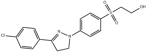 2-[[4-[3-(4-氯苯基)-4,5-二氢-1H-吡唑-1-基]苯基]磺酰基]乙醇 结构式
