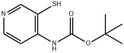 (3-メルカプトピリジン-4-イル)カルバミン酸TERT-ブチル 化学構造式
