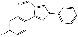 3-(4-フルオロフェニル)-1-フェニル-1H-ピラゾール-4-カルボキシアルデヒド 化学構造式