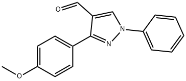 3-(4-メトキシフェニル)-1-フェニル-1H-ピラゾール-4-カルブアルデヒド 化学構造式
