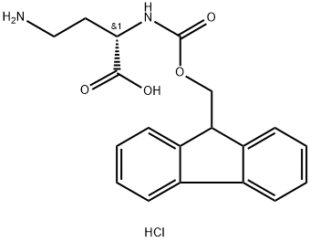 (2S)-2-(9H-フルオレン-9-イルメトキシカルボニルアミノ)-4-アミノブタン酸 化学構造式