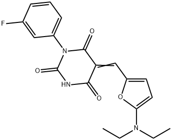 2,4,6(1H,3H,5H)-Pyrimidinetrione,  5-[[5-(diethylamino)-2-furanyl]methylene]-1-(3-fluorophenyl)-|