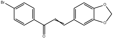 (E)-3-benzo[1,3]dioxol-5-yl-1-(4-bromophenyl)prop-2-en-1-one, 36716-01-5, 结构式