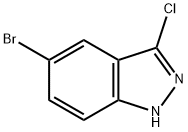 5-ブロモ-3-クロロ-1H-インダゾール 化学構造式