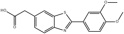 2-(3,4-Dimethoxyphenyl)-6-benzothiazoleacetic acid Structure