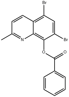 5,7-ジブロモ-2-メチルキノリン-8-オールベンゾアート 化学構造式