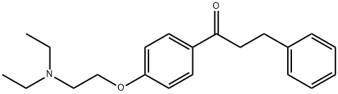 1-[4-[2-(ジエチルアミノ)エトキシ]フェニル]-3-フェニル-1-プロパノン 化学構造式