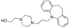 4-[3-(10,11-ジヒドロ-5H-ジベンゾ[b,f]アゼピン-5-イル)プロピル]-1-ピペラジンエタノール 化学構造式