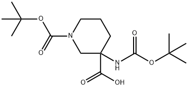 1,3-Piperidinedicarboxylicacid,3-[[(1,1-dimethylethoxy)carbonyl]amino]-,1-(1,1-dimethylethyl)ester(9CI) Struktur
