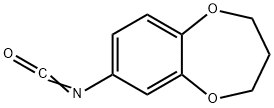 7-イソシアナト-3,4-ジヒドロ-2H-1,5-ベンゾジオキセピン 化学構造式