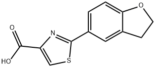 2-(2,3-ジヒドロ-1-ベンゾフラン-5-イル)-1,3-チアゾール-4-カルボン酸 化学構造式