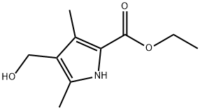 4-(ヒドロキシメチル)-3,5-ジメチル-1H-ピロール-2-カルボン酸エチル 化学構造式