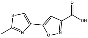 5-(2-メチル-1,3-チアゾール-4-イル)-3-イソオキサゾールカルボン酸 化学構造式