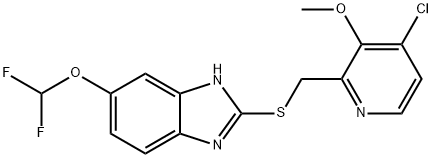5-(Difluoromethoxy)-2[[(4-chloro-3-methoxy-2-pyridinyl)methyl]-thio]-1H-benzimidazole Struktur