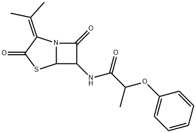 N-[2-(1-Methylethylidene)-3,7-dioxo-4-thia-1-azabicyclo[3.2.0]heptan-6-yl]-2-phenoxypropanamide 结构式
