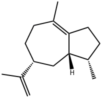 (1S)-1,2,3,5,6,7,8,8aα-オクタヒドロ-1,4-ジメチル-7β-(1-メチルエテニル)アズレン 化学構造式