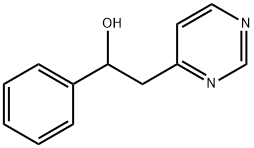 1-フェニル-2-(ピリミジン-4-イル)エタノール 化学構造式