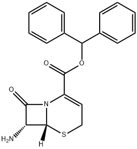 7-Amino-8-oxo-5-thia-1-azabicyclo[4.2.0]oct-2-ene-2-carboxylic acid diphenylmethyl ester Structure
