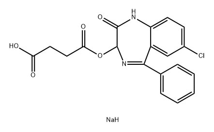 sodium (7-chloro-2,3-dihydro-2-oxo-5-phenyl-1H-1,4-benzodiazepin-3-yl) succinate  Structure