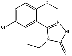 5-(5-クロロ-2-メトキシフェニル)-4-エチル-4H-1,2,4-トリアゾール-3-チオール 化学構造式