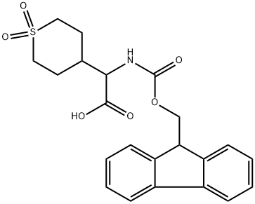 2-(FMOC-氨基)-2-(1,1-二氧代-4-四氢噻喃基)乙酸, 369402-98-2, 结构式