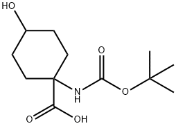 N-BOC-AMINO-(4-HYDROXYCYCLOHEXYL)CARBOXYLIC ACID, 369403-08-7, 结构式