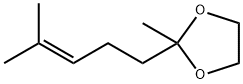 2-メチル-2-(4-メチル-3-ペンテニル)-1,3-ジオキソラン 化学構造式