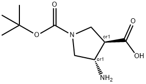 TRANS-4-AMINO-1-BOC-PYRROLIDINE-3-CARBOXYLIC ACID
 化学構造式