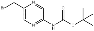 (5-Bromomethyl-pyrazin-2-yl)-carbamic acid tert-butyl ester Struktur