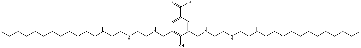 3,5-bis[[[2-[[2-(dodecylamino)ethyl]amino]ethyl]amino]methyl]-4-hydroxybenzoic acid Structure