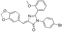 4H-Imidazol-4-one,  5-(1,3-benzodioxol-5-ylmethylene)-3-(4-bromophenyl)-3,5-dihydro-2-(2-methoxyphenyl)-|
