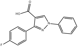 3-(4-フルオロフェニル)-1-フェニル-1H-ピラゾール-4-カルボン酸 化学構造式