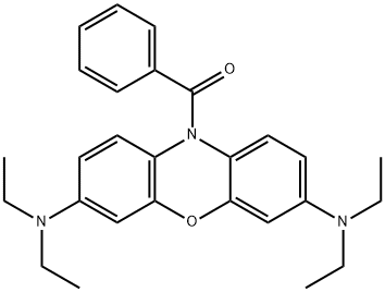 10-ベンゾイル-N,N,N',N'-テトラエチル-10H-フェノキサジン-3,7-ジアミン 化学構造式