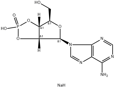 腺苷2′:3′-循环磷酸钠盐,37063-35-7,结构式