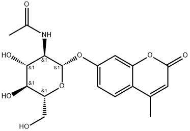 4-甲基香豆素-2-乙酰氨基-2-脱氧-β-D-吡喃葡萄糖苷 结构式