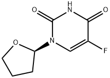 5-フルオロ-1-[(R)-テトラヒドロフラン-2-イル]ウラシル 化学構造式