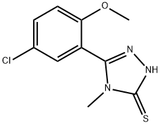 5-(5-氯-2-甲氧苯基)-4-甲基-2,4-二氢-3H-1,2,4-三唑-3-硫酮, 370855-34-8, 结构式