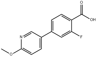 2-氟-4-(6-甲氧基吡啶-3-基)苯甲酸 结构式