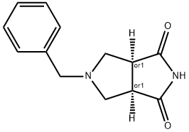 (3AR,6AS)-5-ベンジルテトラヒドロピロロ[3,4-C]ピロール-1,3(2H,3AH)-ジオン 化学構造式