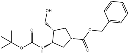 (3R,4R)-3-(Boc-amino)-1-Cbz-4-(hydroxymethyl)pyrrolidine Structure